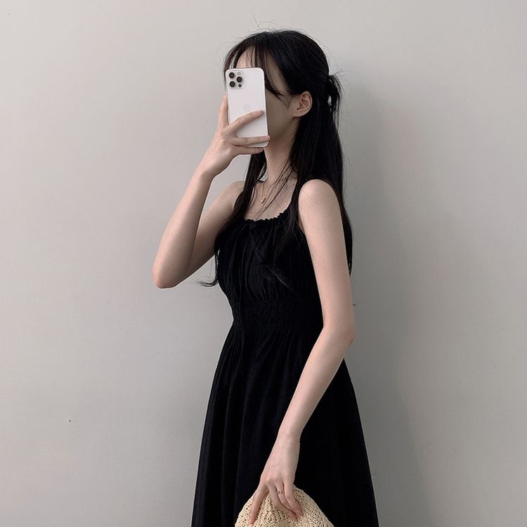 リボンバンディングノースリーブロングワンピース BLACK