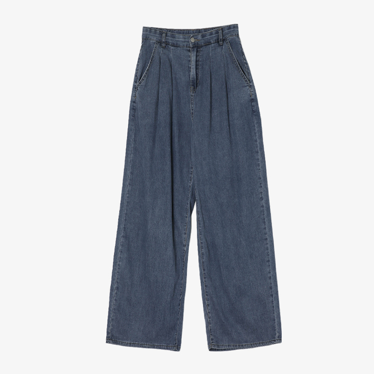 [숏/베이직/롱,S~2XL] 허리잘록 투핀턱 텐셀 와이드 여름 데님팬츠