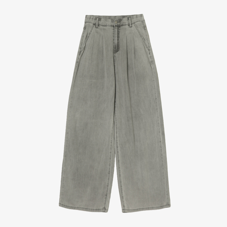 [숏/베이직/롱,S~2XL] 허리잘록 투핀턱 텐셀 와이드 여름 데님팬츠