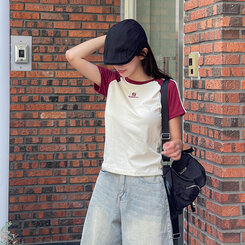 半袖Tシャツ ベーシックセミクロップラグラン半袖Tシャツ WHITE