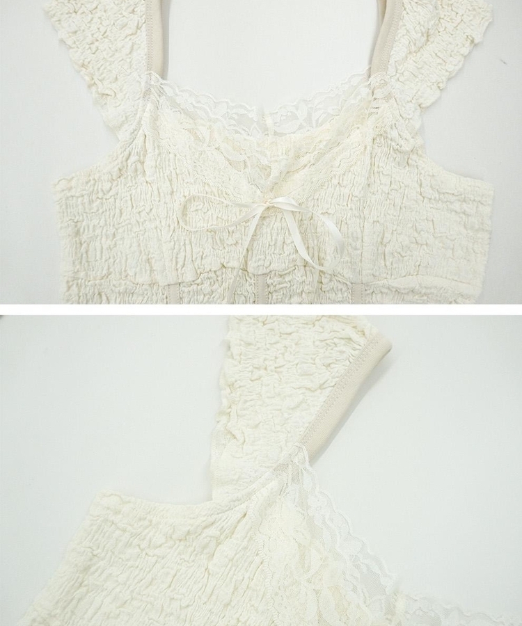 レースリボン半袖ブラウスTシャツ