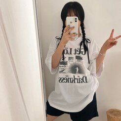 り*※様 テディ♡半袖 RUSTY（ラスティ）ニコちゃん×タイダイ柄半袖Tシャツ（カットソー