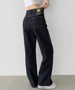 2XL4계절 논페이드 생지 뒷밴딩 와이드핏 데님팬츠 블루