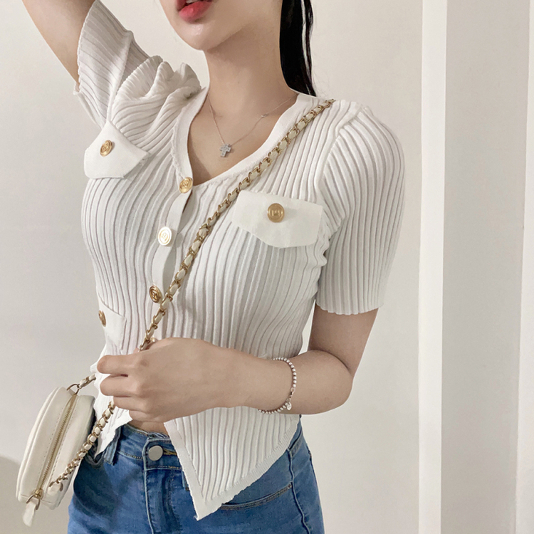 chamaページ CELINE ボタン付きストライプ半袖ニット CELINE - セリーヌ CELINE ニットの通販 by KOMEHYO ONLINE ラクマ店