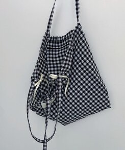 バッグ チェックショルダーエコバッグ