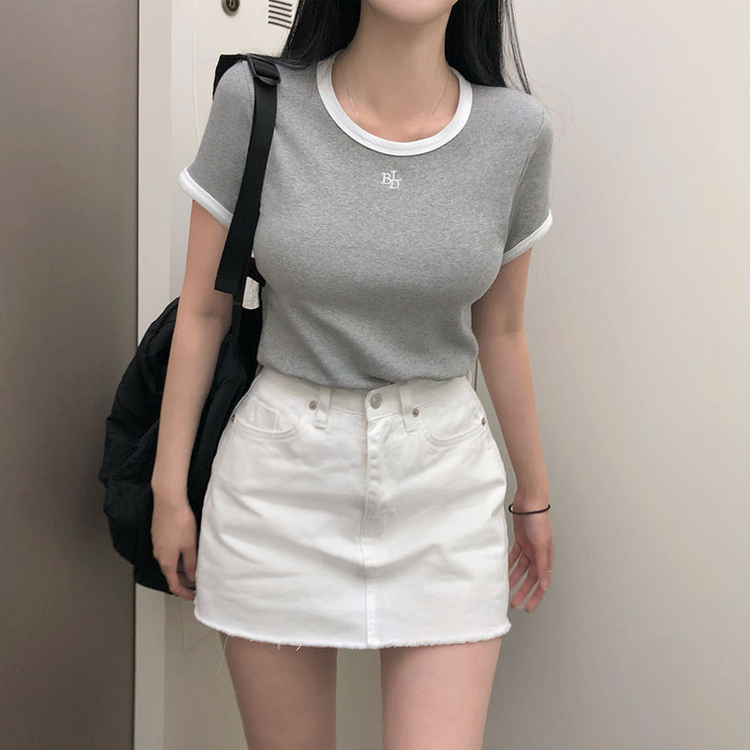 ポイントロゴ半袖Tシャツ GRAY