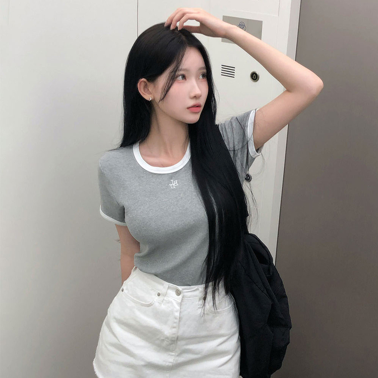 ポイントロゴ半袖Tシャツ GRAY