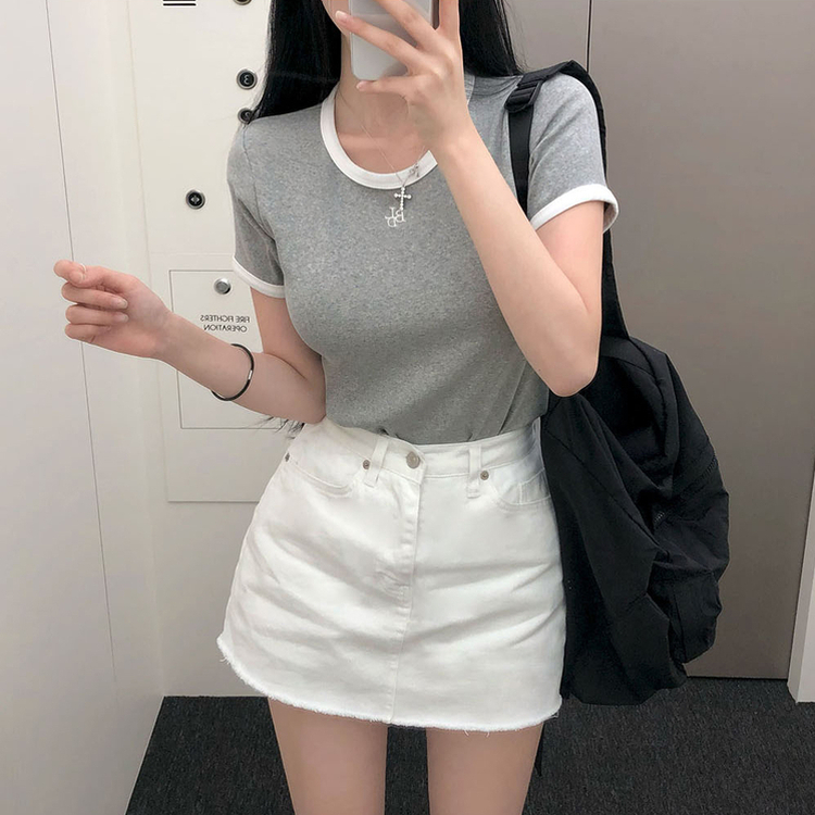 ポイントロゴ半袖Tシャツ GRAY