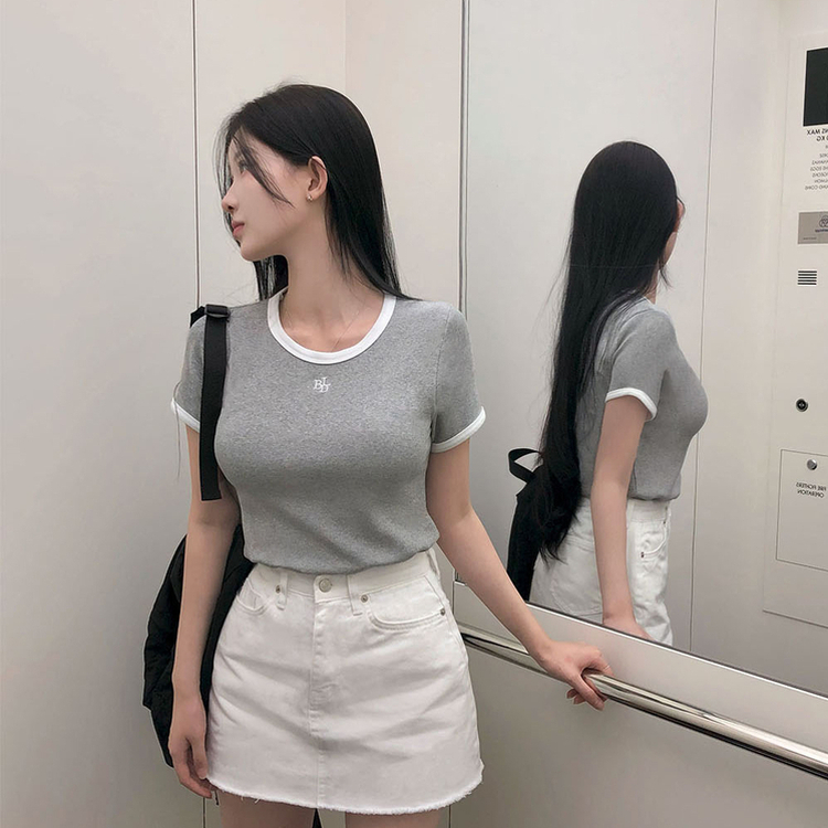 ポイントロゴ半袖Tシャツ GRAY