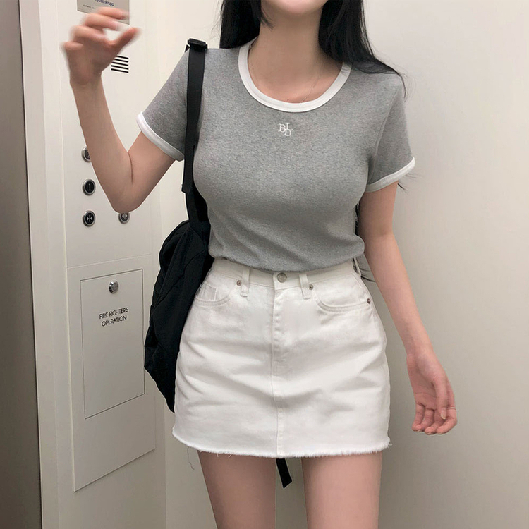ポイントロゴ半袖Tシャツ GRAY