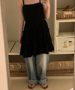 ブーツ サマーシンプルフラットサンダル BLACK