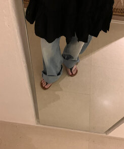 ブーツ サマーシンプルフラットサンダル BLACK