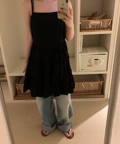 ブーツ サマーシンプルフラットサンダル BLACK