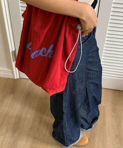 バッグ デイリーレタリングエコバッグ5色 RED