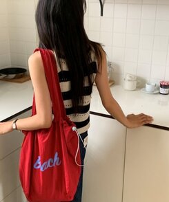バッグ デイリーレタリングエコバッグ5色 RED