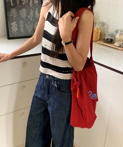バッグ デイリーレタリングエコバッグ5色 RED