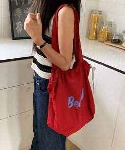 バッグ デイリーレタリングエコバッグ5色 RED