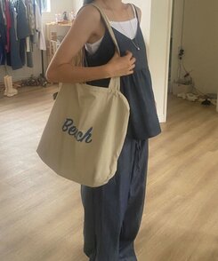 バッグ デイリーレタリングエコバッグ5色 BEIGE