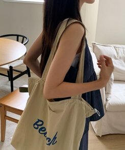 バッグ デイリーレタリングエコバッグ5色 BEIGE