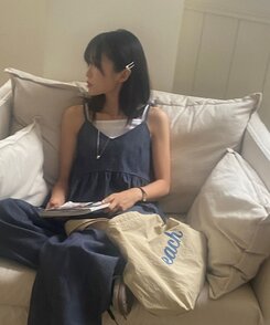 バッグ デイリーレタリングエコバッグ5色 BEIGE