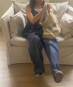 バッグ デイリーレタリングエコバッグ5色 BEIGE