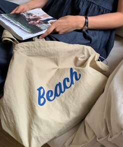 バッグ デイリーレタリングエコバッグ5色 BEIGE