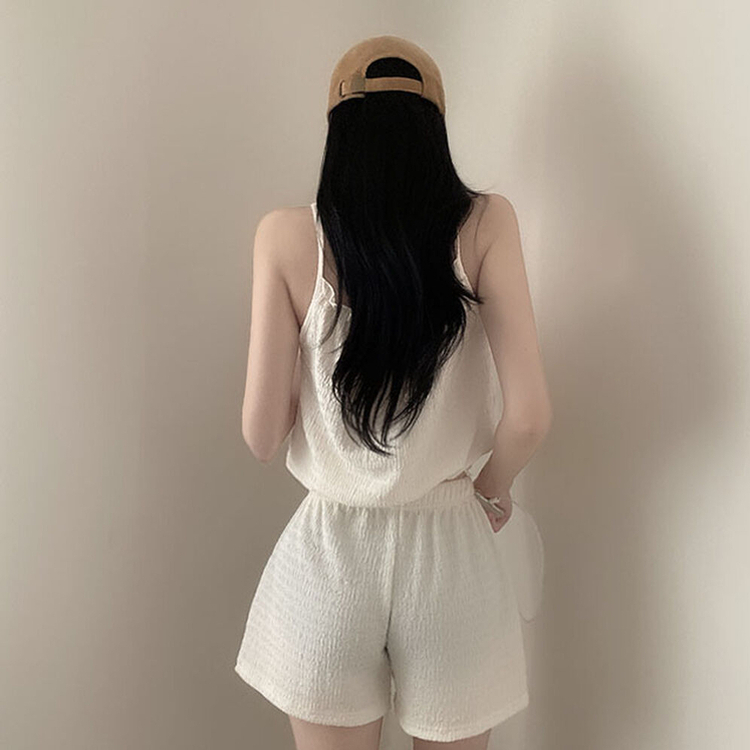 SET】サマークロップノースリーブ バンディングショートパンツ SET】サマークロップノースリーブ バンディングショートパンツ