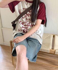 半袖Tシャツ ブライトラグラン半袖Tシャツ BURGUNDY