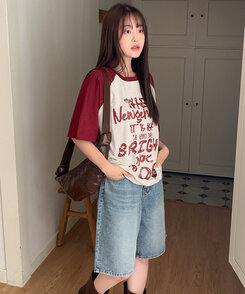半袖Tシャツ ブライトラグラン半袖Tシャツ BURGUNDY