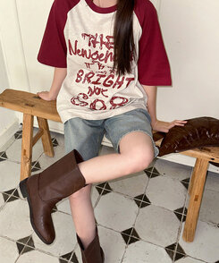 半袖Tシャツ ブライトラグラン半袖Tシャツ BURGUNDY