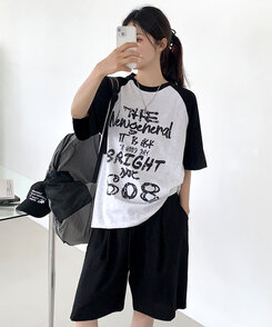 半袖Tシャツ ブライトラグラン半袖Tシャツ BLACK