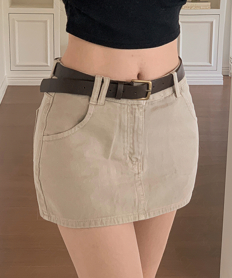 LEATHERY デニムミニスカート Heather スカート デニム 色移りしないデニムミニスカート