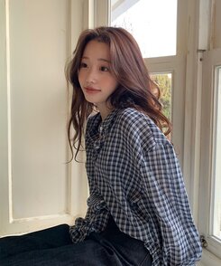 シャツ カジュアル長袖チェックシャツ NAVY