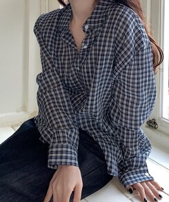 シャツ カジュアル長袖チェックシャツ NAVY