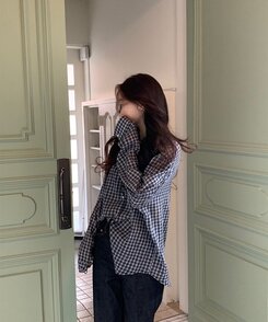 シャツ カジュアル長袖チェックシャツ NAVY