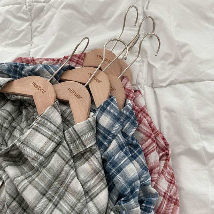 데일리스 기장선택 코튼 체크 루즈핏 긴팔 셔츠 남방