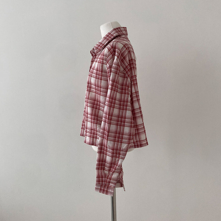 데일리스 기장선택 코튼 체크 루즈핏 긴팔 셔츠 남방