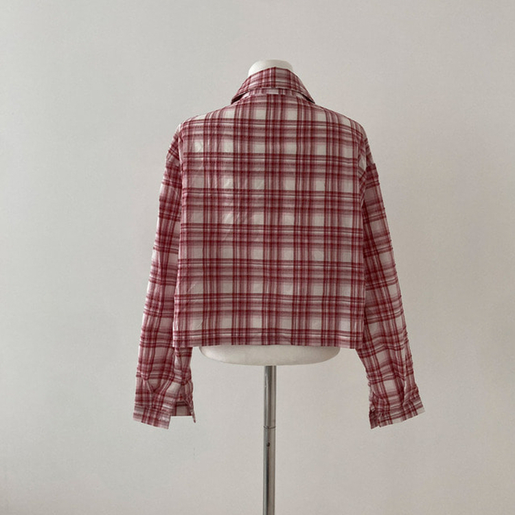 데일리스 기장선택 코튼 체크 루즈핏 긴팔 셔츠 남방