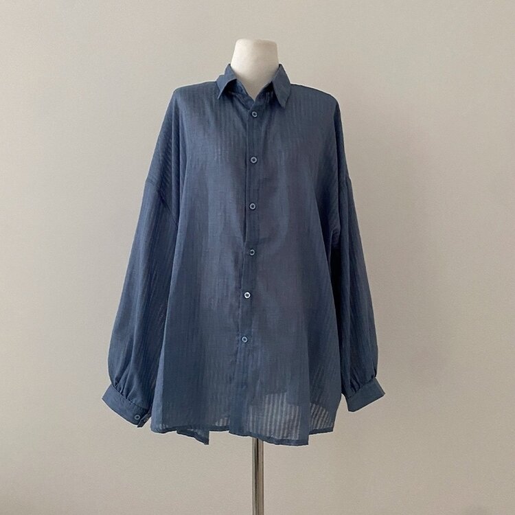 거즈 스트라이프 왕박시 아방핏 셔츠 남방