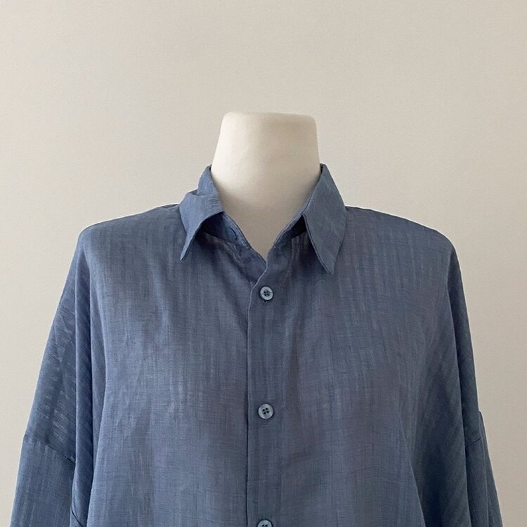 거즈 스트라이프 왕박시 아방핏 셔츠 남방
