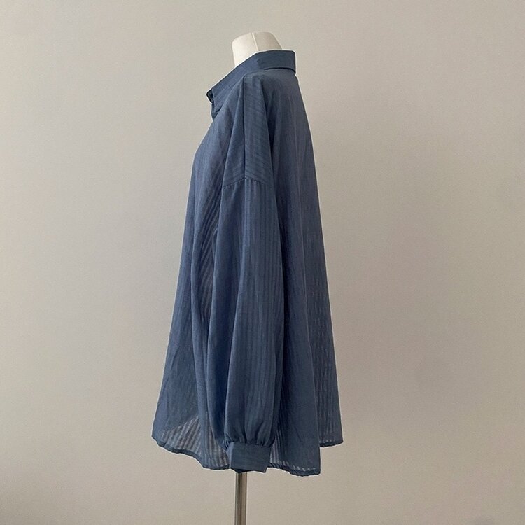 거즈 스트라이프 왕박시 아방핏 셔츠 남방