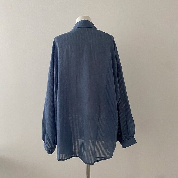 거즈 스트라이프 왕박시 아방핏 셔츠 남방