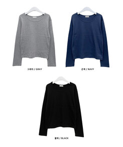 긴팔버전 체형커버 랍빠유넥 라운드 여유핏 긴팔티