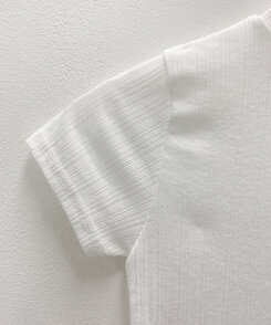 半袖Tシャツ ハイネックスリムフィット半袖リブTシャツ