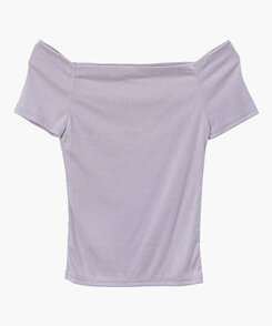 半袖Tシャツ オフショルダースリムフィット半袖Tシャツ