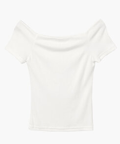 半袖Tシャツ オフショルダースリムフィット半袖Tシャツ