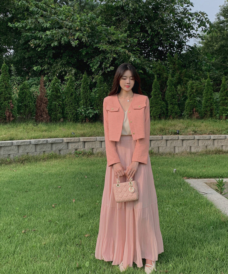 プリーツシースルーシフォンマキシロングスカート｜ミディ/ロング