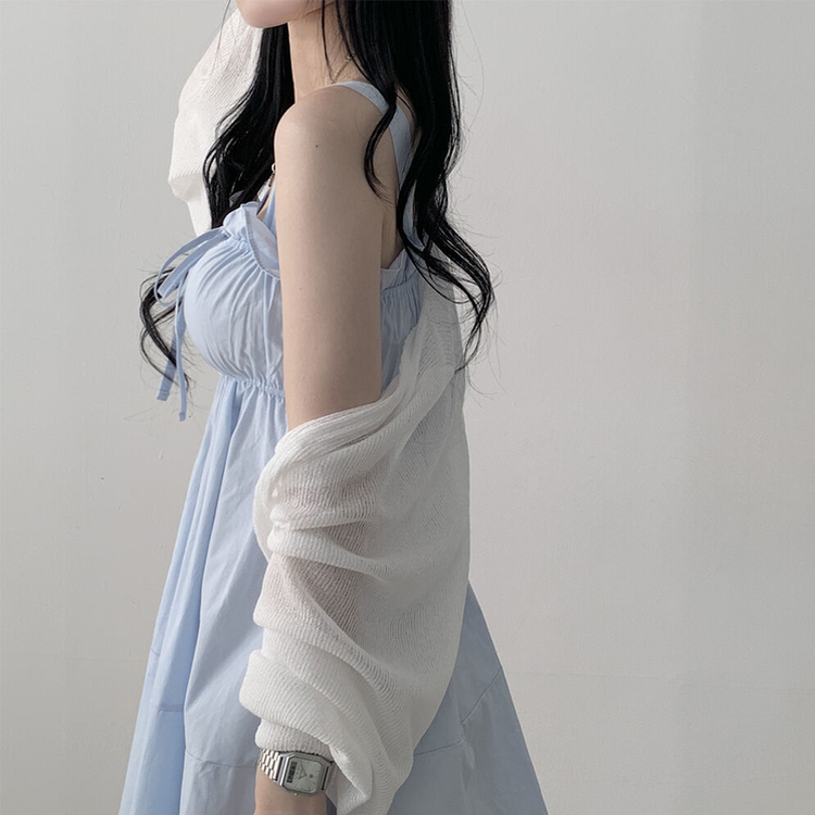 아방핏 썸머 리본볼레로 여름가디건 아이보리