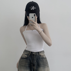 y2kホルターネックチューブトップ9色｜ノースリーブ｜韓国