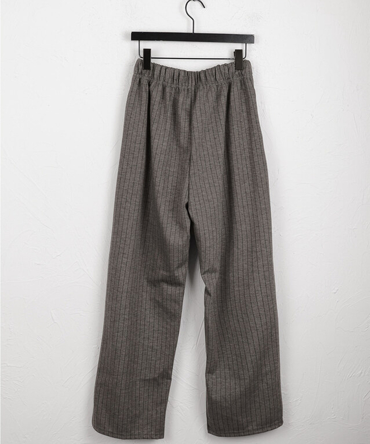 ストライプバンディングロングワイドパンツ